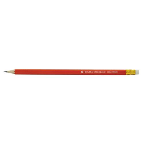 5+Star+Office+Pencil+with+Eraser+HB+Red+Barrel+%5BPack+12%5D
