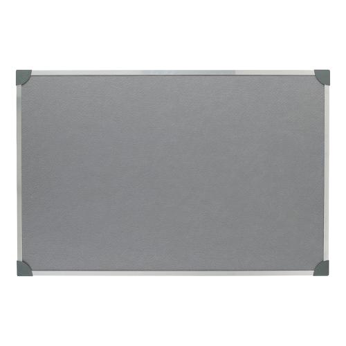 5+Star+Office+Felt+Noticeboard+with+Fixings+and+Aluminium+Trim+W900xH600mm+Grey