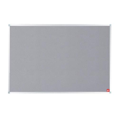 5+Star+Office+Felt+Noticeboard+with+Fixings+and+Aluminium+Trim+W1200xH900mm+Grey