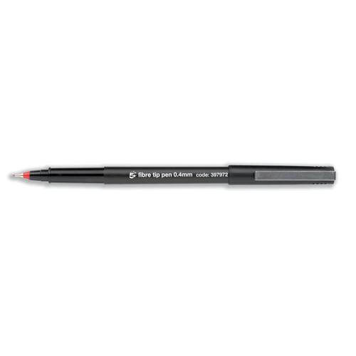 5 Star Office Fibre Tip Pen Medium 0.7mm Tip 0.4mm Line Red [Pack 12]