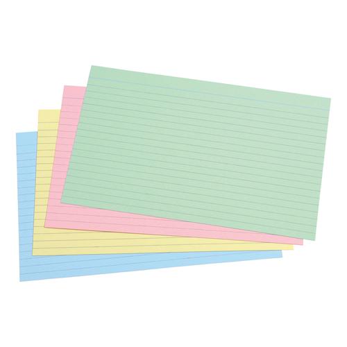 5 Star Office Record Cards Ruled Both Sides 8x5in 203x127mm Assorted [Pack 100]