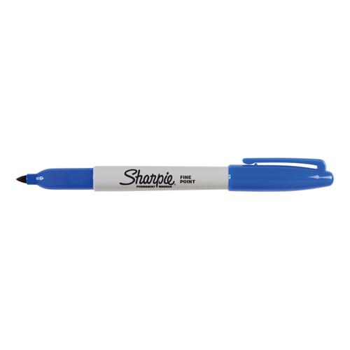 Sharpie Permanent Marker Fine Tip 0.9mm Blue Ref S0810950 [Pack 12]