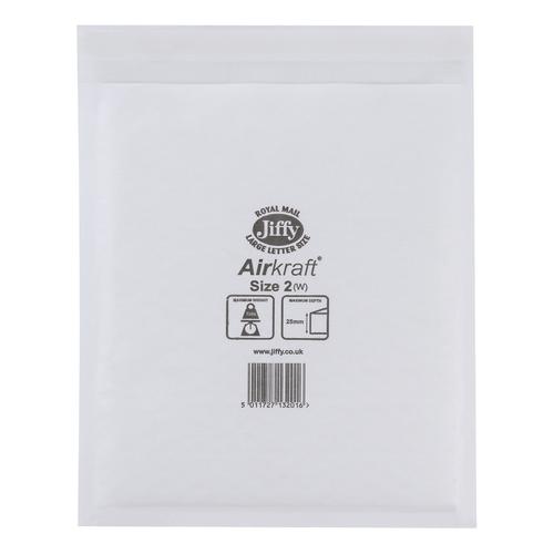 Jiffy Airkraft Bag Bubble-lined Peel and Seal Size 2 205x245mm White Ref JL-AMP-2-10 [Pack 10]