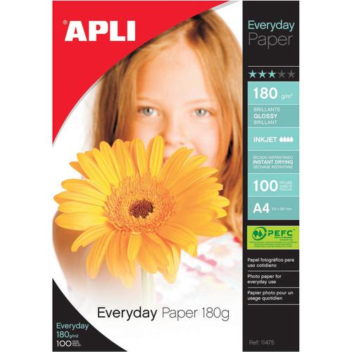Apli+Everyday+Paper+Glossy+180gsm+A4+Ref+11475+%5B100+Sheets%5D