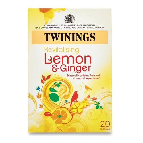 Twinings+Infusion+Tea+Bags+Individually-wrapped+Lemon+and+Ginger+Ref+0403156+%5BPack+20%5D