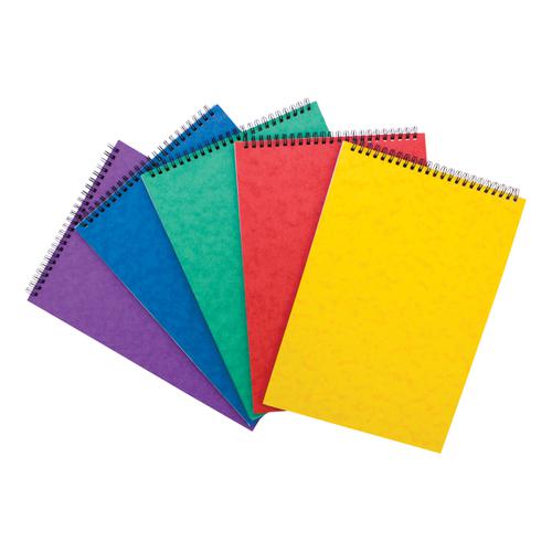 Notebook+Headbound+Twin+Wire+80gsm+Ruled+%26+Perforated+120pp+A4+Assorted+Colours+A+%5BPack+10%5D