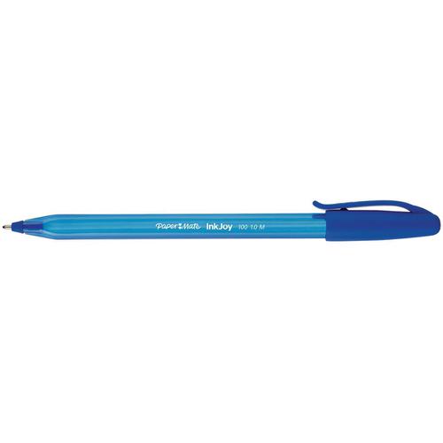 Paper Mate InkJoy 100 Ball Pen Medium 1.0 Tip 0.7mm Line Blue Ref S0957130 [Pack 50]