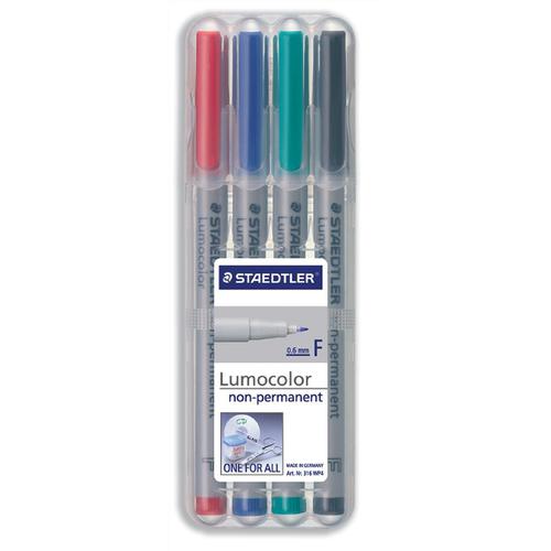 Staedtler+316+Lumocolor+Pen+Non-permanent+Fine+0.6mm+Line+Assorted+Ref+316WP4+%5BWallet+4%5D