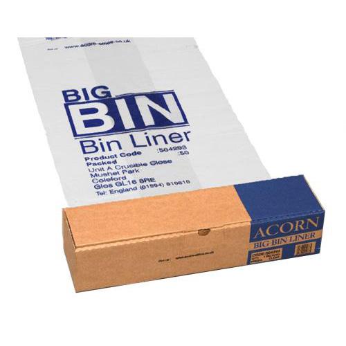 Acorn+Bin+Liners+Reusable+Capacity+160+Litres+760x1200mm+Clear+and+Printed+Ref+142966+%5BRoll+50%5D