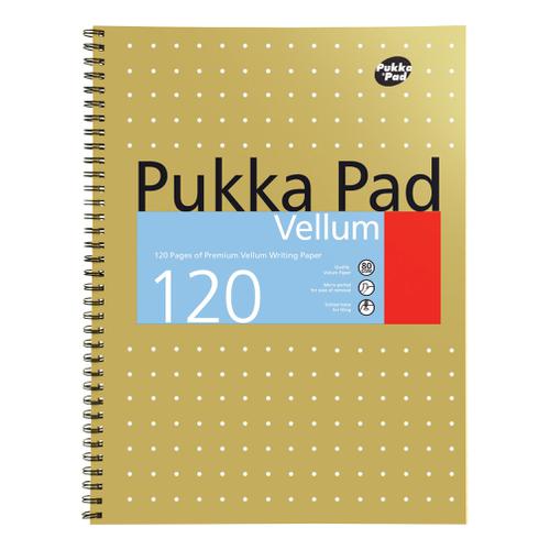Pukka+Pad+Vellum+Notebook+Wirebound+80gsm+Ruled+Margin+Perf+Punched+4+Holes+120pp+A4%2B+Ref+VJM%2F1+%5BPack+3%5D