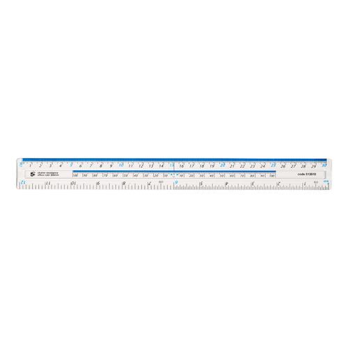 5+Star+Office+Ruler+Plastic+Shatter-resistant+Metric+and+Imperial+Markings+300mm+Clear