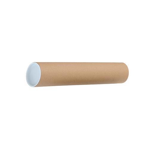 Postal Tube Cardboard with Plastic End Caps L450xDia.76mm RBL10522 [Pack 12]