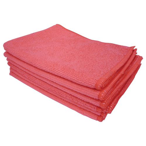 5 Star Facilities Microfibre Cleaning Cloth Colour-coded Multi-surface Red [Pack 6]