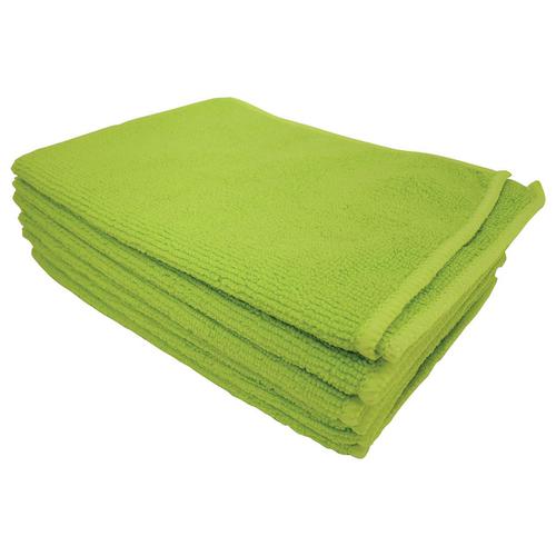 5+Star+Facilities+Microfibre+Cleaning+Cloth+Colour-coded+Multi-surface+Green+%5BPack+6%5D