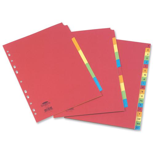 Concord Bright Subject Dividers 5-Part Card Multipunched Extra Wide 160gsm A4+ Assorted Ref 52199
