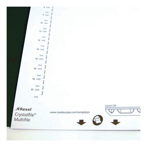 Rexel Crystalfile Classic Card Inserts for Lateral Suspension File Tabs White Ref 70676 [Pack 34]