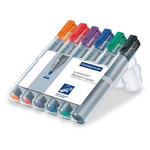 Staedtler Lumocolor Flipchart Markers Dry-safe Bullet Tip 2mm Wallet Asstd  Colours Ref 356WP6 [Pack 6] – Office DEPOT Ireland –