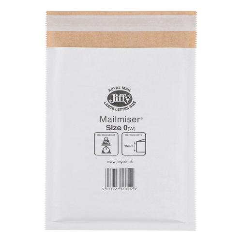 Jiffy+Mailmiser+Protective+Envelopes+Bubble-lined+Size+0+P%26S+140x195mm+White+Ref+JMM-WH-0+%5BPack+100%5D