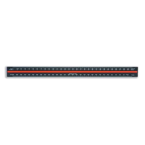 Linex+Scale+Ruler+Triangular+Aluminium+Colour-coded+Scales+1%3A1+to+1%3A2500+300mm+Black+Ref+LXH382