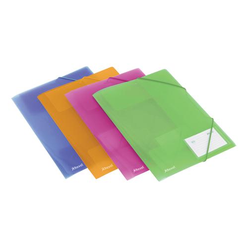 Rexel+Ice+File+4-Fold+Polypropylene+Elasticated+for+200+Sheets+A4+Assorted+Ref+2102050+%5BPack+4%5D