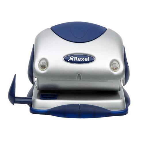 Rexel P215 Punch 2-Hole with Nameplate Capacity 15x 80gsm Silver and Blue Ref 2100739