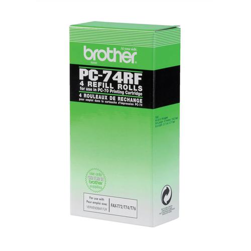 Brother+Thermal+Fax+Ribbon+Refill+Page+Life+144pp+Black+Ref+PC74RF+%5BPack+4%5D