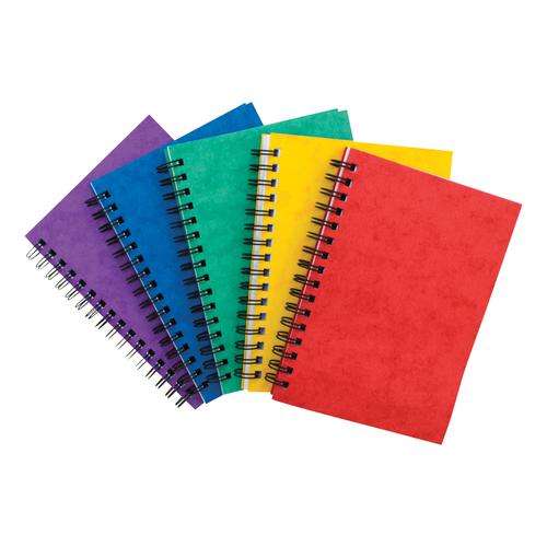 Notebook+Sidebound+Twin+Wire+80gsm+Ruled+%26+Perforated+120pp+A6+Assorted+Colours+A+%5BPack+10%5D