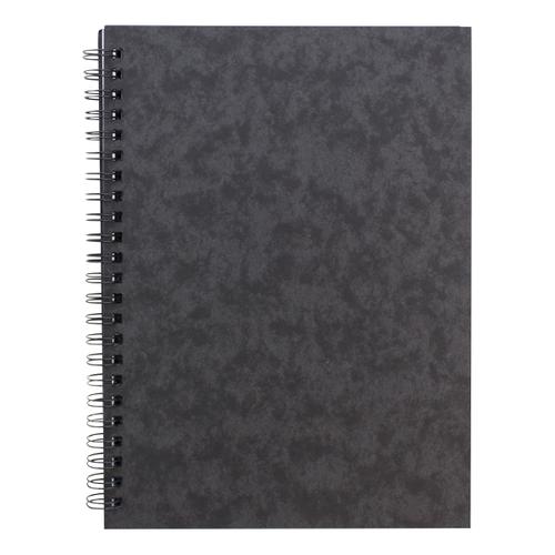 Notebook+Sidebound+Twin+Wire+80gsm+Ruled+%26+Perforated+120pp+A5+Black+%5BPack+10%5D