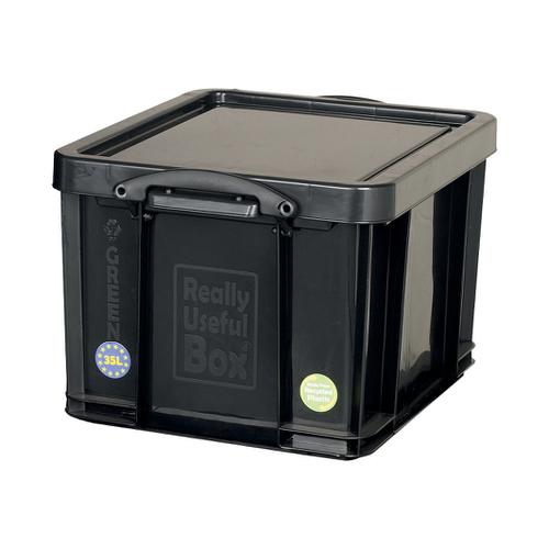 Really+Useful+Storage+Box+Plastic+Recycled+Robust+Stackable+35+Litre+W390xD480xH310mm+Black+Ref+35L