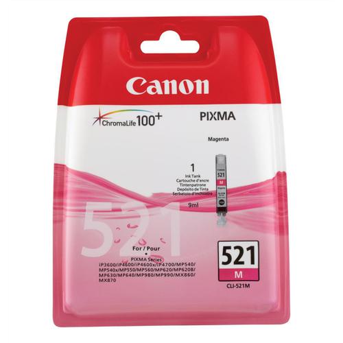 Canon+CLI-521M+Inkjet+Cartridge+Page+Life+450pp+9ml+Magenta+Ref+2935B001AA