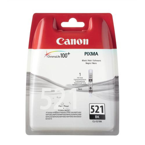 Canon+CLI-521BK+Inkjet+Cartridge+Page+Life+3425pp+9ml+Black+Ref+2933B001AA