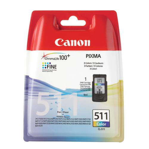 Canon CL-511 Inkjet Cartridge 244pp 9ml Tri-Colour Ref 2972B001AA