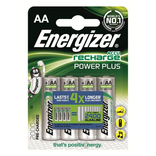 Energizer+Battery+Rechargeable+NiMH+Capacity+2000mAh+HR6+1.2V+AA+Ref+E300626700+%5BPack+4%5D