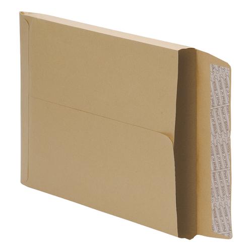 5 Star Office Envelopes C4 Gusset 25mm Peel and Seal 115gsm Manilla [Pack 125]
