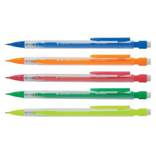 5+Star+Office+Mechanical+Pencil+Retractable+Disposable+with+0.7mm+Lead+Assorted+Barrels+%5BPack+10%5D