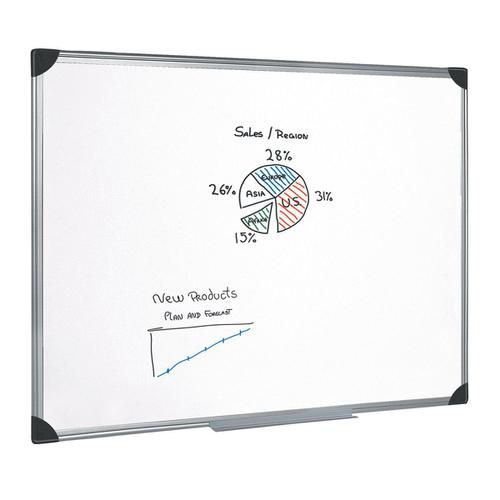 5+Star+Office+Whiteboard+Drywipe+Magnetic+with+Pen+Tray+and+Aluminium+Trim+W1800xH1200mm