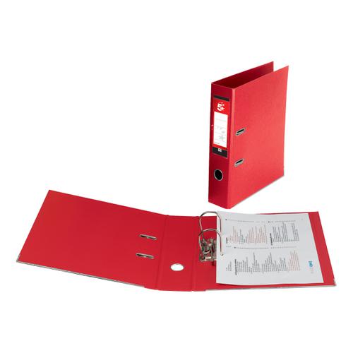 5+Star+Office+Lever+Arch+File+Polypropylene+Capacity+70mm+Foolscap+Red+%5BPack+10%5D