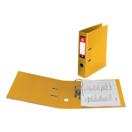 5+Star+Office+Lever+Arch+File+Polypropylene+Capacity+70mm+Foolscap+Yellow+%5BPack+10%5D