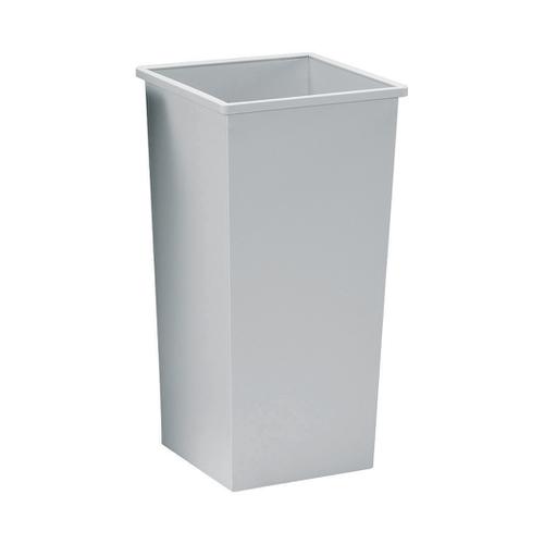 5 Star Facilities Waste Bin Square Metal Scratch Resistant 48 Litres 325x325x642mm Grey