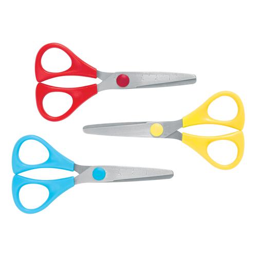 5+Star+Office+School+Scissors+with+Plastic+Handles+and+Stainless+Steel+Blades+130mm+Assorted+%5BPack+30%5D