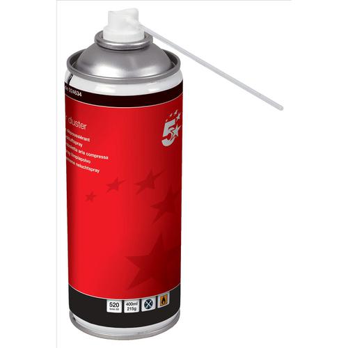 5+Star+Office+Spray+Duster+Can+HFC+Free+Compressed+Gas+Flammable+400ml+%5BPack+4%5D