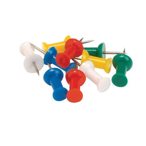 5 Star Office Push Pins 7mm Head Assorted Opaque [Pack 20]