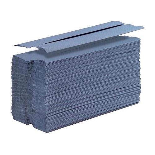 5 Star Facilities Hand Towel C-Fold One-ply Recycled 220x305mm 192 Towels Per Sleeve Blue [Pack 15]