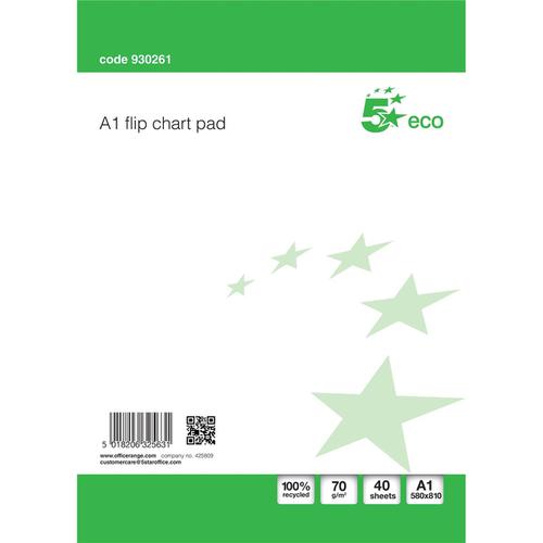 5+Star+Eco+Recycled+Flipchart+Pad+Perforated+40+Sheets+A1+White+%5BBox+5%5D