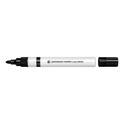 5 Star Office Permanent Marker Aluminium Barrel Quick-drying Ink Bullet Tip 2mm Line Black [Pack 12]