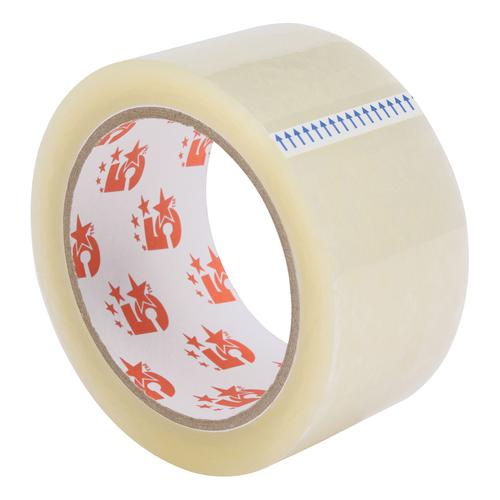 5 Star Office Packaging Tape Low Noise Polypropylene 48mm x 66m Clear [Pack 6]