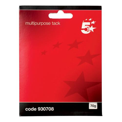 5 Star Office Multipurpose Tack Adhesive Re-usable Non-toxic 70g Blue [Pack 12]