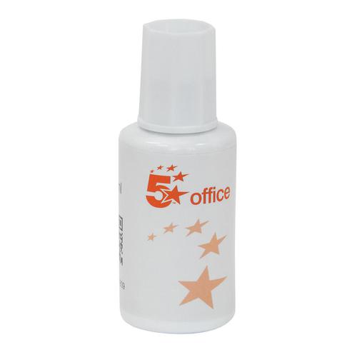 5+Star+Office+Correction+Fluid+Fast-drying+with+Integral+Mixer+Ball+20ml+White+%5BPack+10%5D