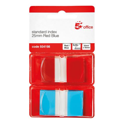 5+Star+Office+Index+Flags+50+per+Pack+25mm+Red+and+Blue+%5BPack+2%5D