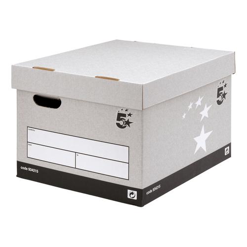 5+Star+Facilities+FSC+Storage+Box+With+Lid+Self-Assembly+Extra+Large+W388xD436xH290mm+Grey+%5BBox+10%5D